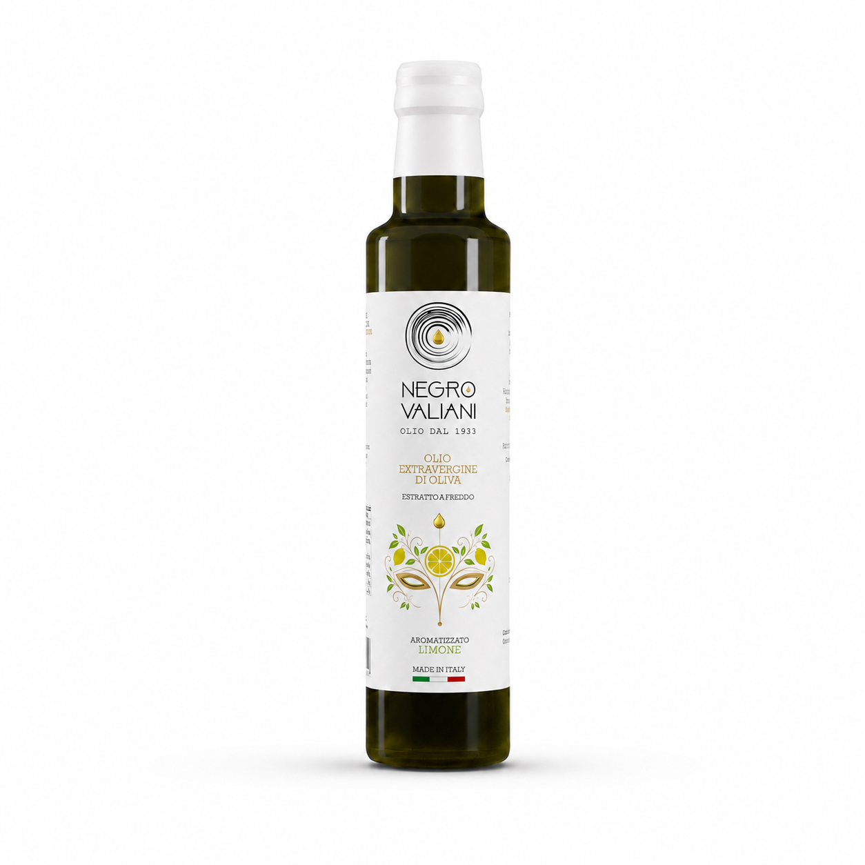 Dorica 25 Limone_sfondo_bianco Condimento al Limone a base di Olio Extravergine d'Oliva - immagine 1