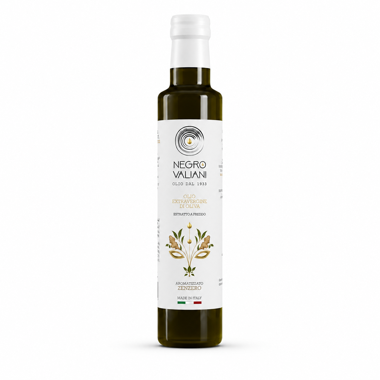 Dorica 25 Zenzero_sfondo_bianco Condimento allo Zenzero a base di Olio Extravergine d'Oliva - immagine 1