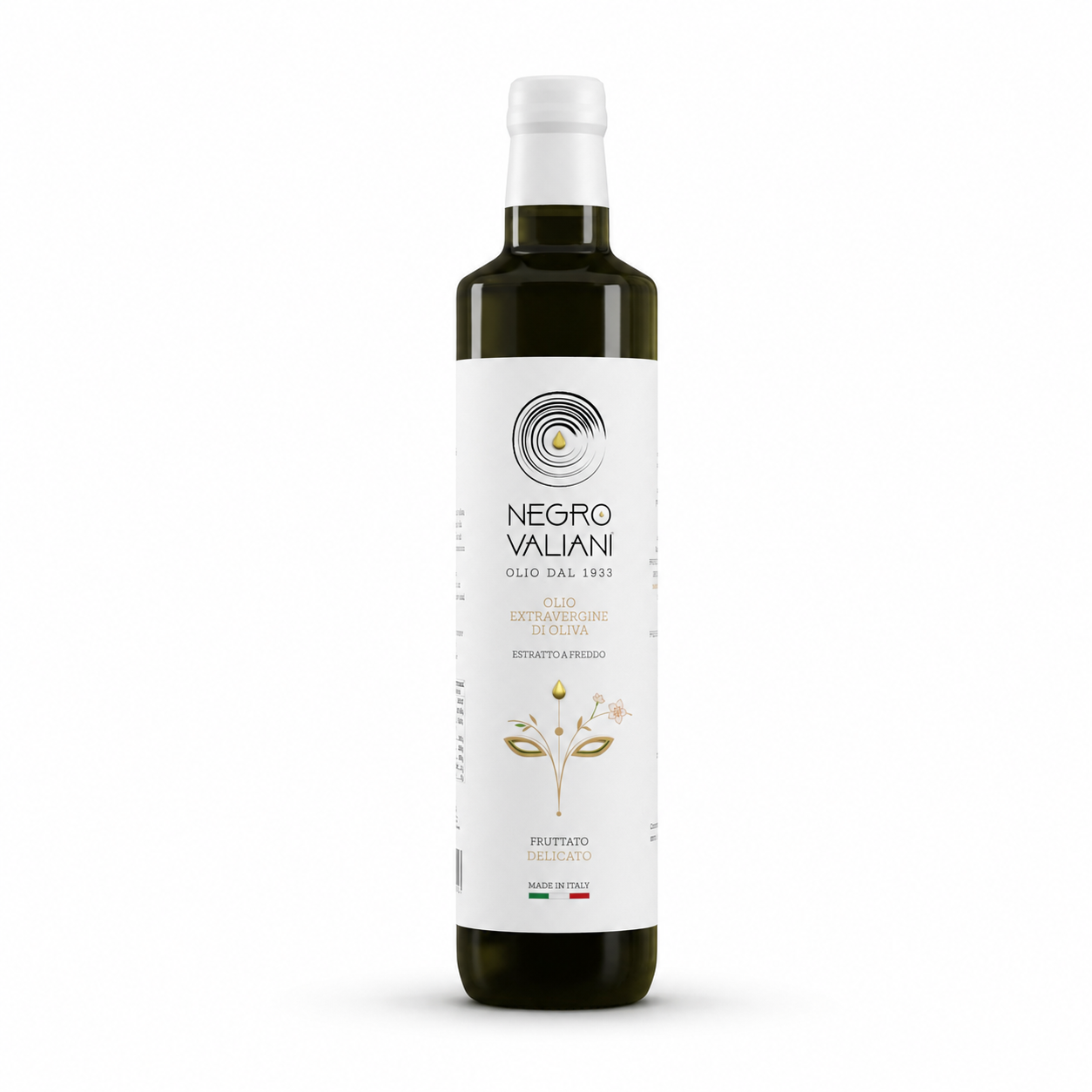 Dorica 50 Delicato_sfondo_bianco Olio EVO 100% Italiano Fruttato Delicato Abolea - 0,50 L - Bottiglia - immagine 1