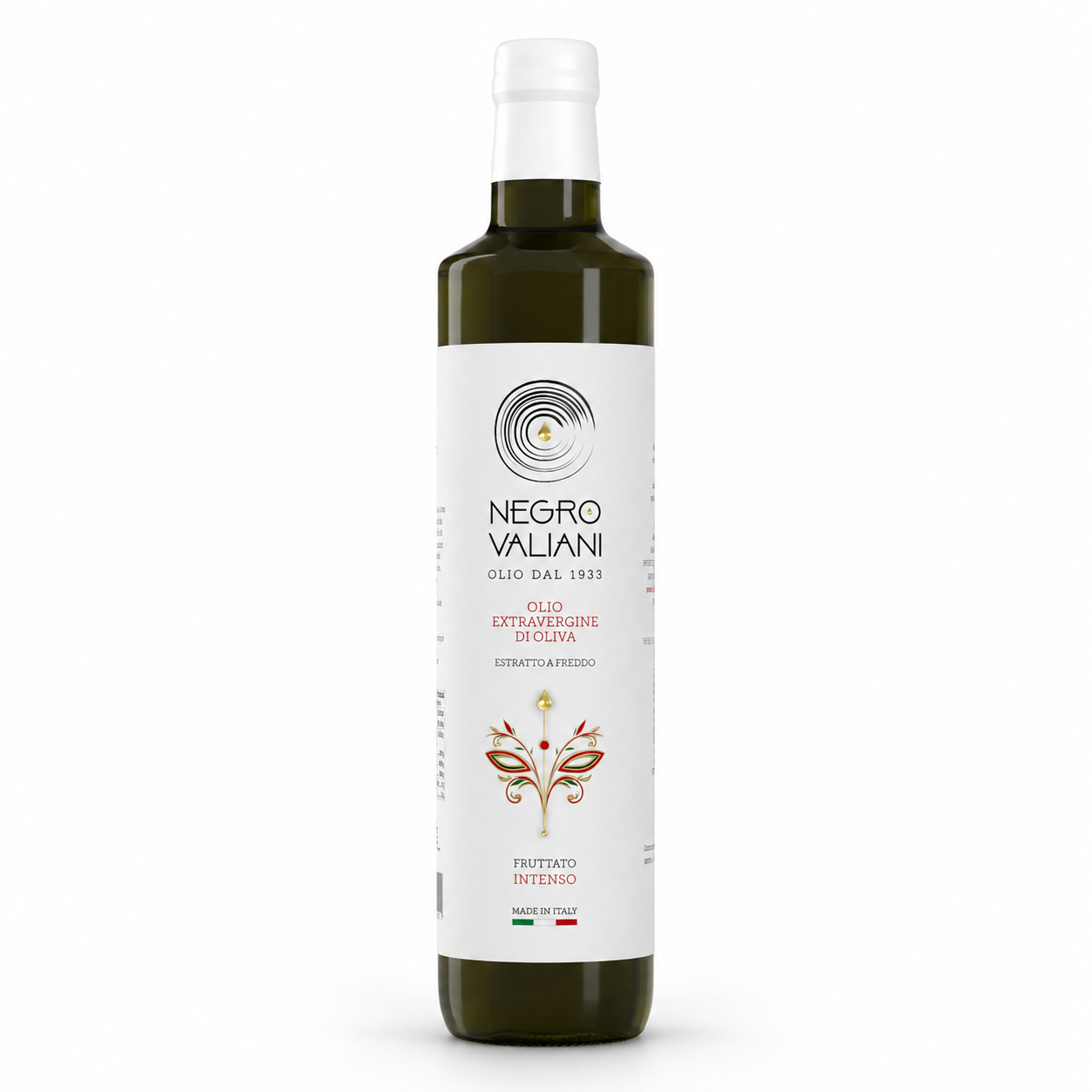 Dorica 50 Intenso_sfondo_bianco Olio EVO 100% Italiano Fruttato Intenso Abolea - 0,50 L - Bottiglia - immagine 1