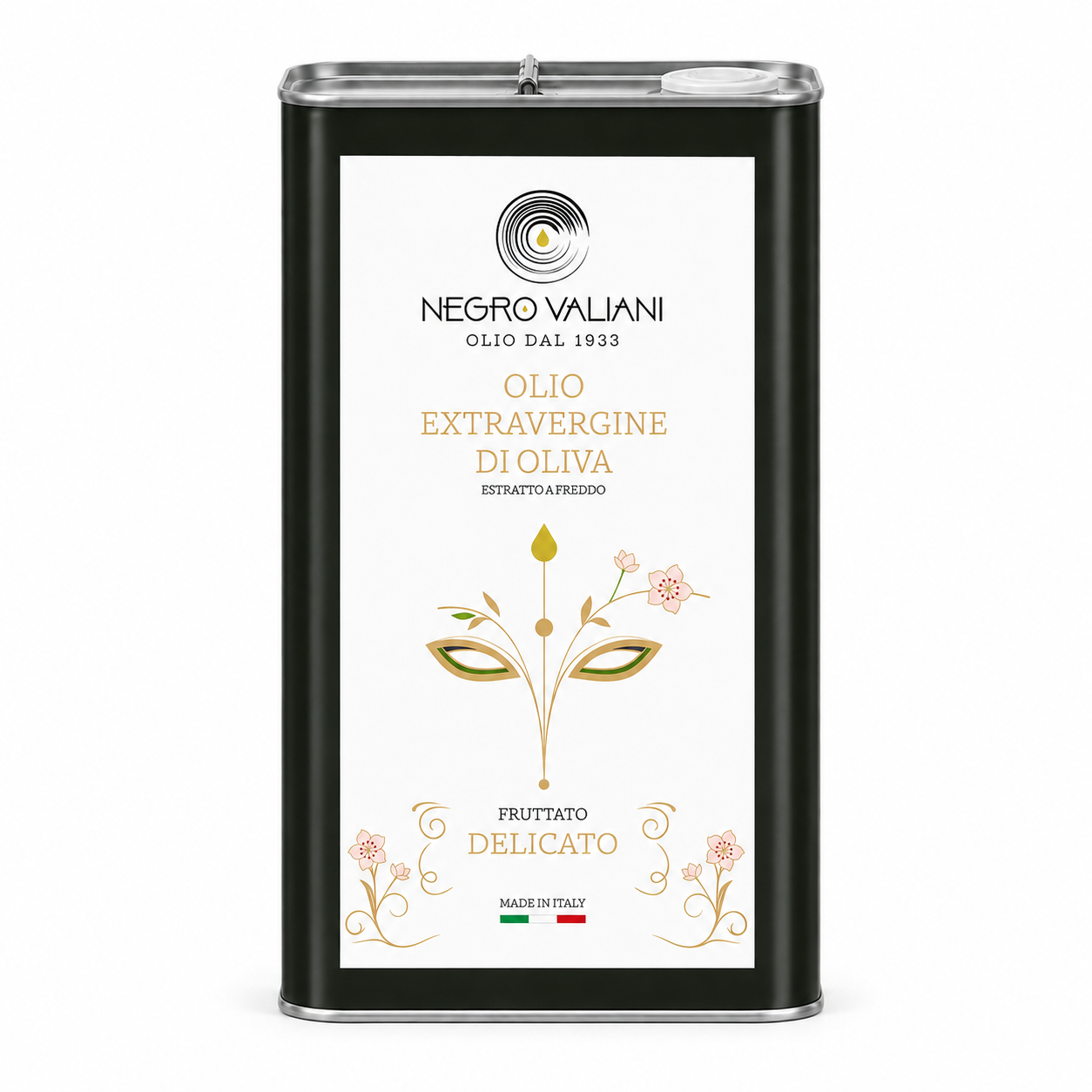 Lattina 3L Delicato_sfondo_bianco Olio EVO Fruttato Delicato Abolea - 3 L - Lattina - immagine 1