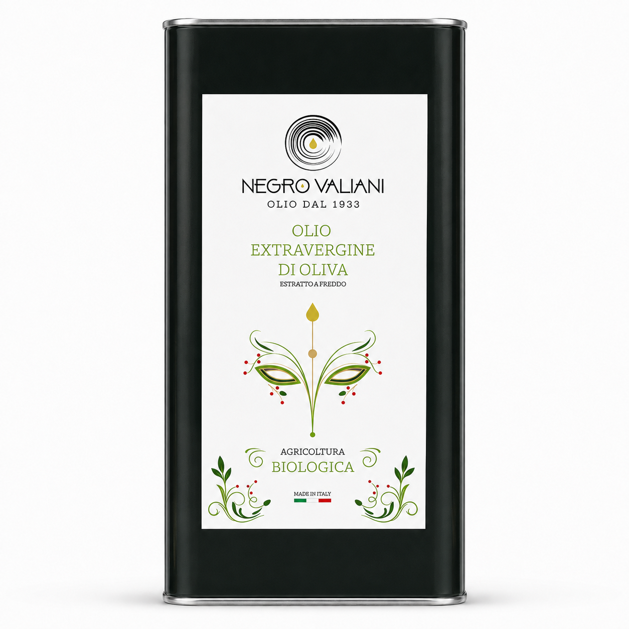 Lattina 5L Biologica_sfondo_bianco Olio EVO Biologico – Abolea – 5 L – Lattina - immagine 1