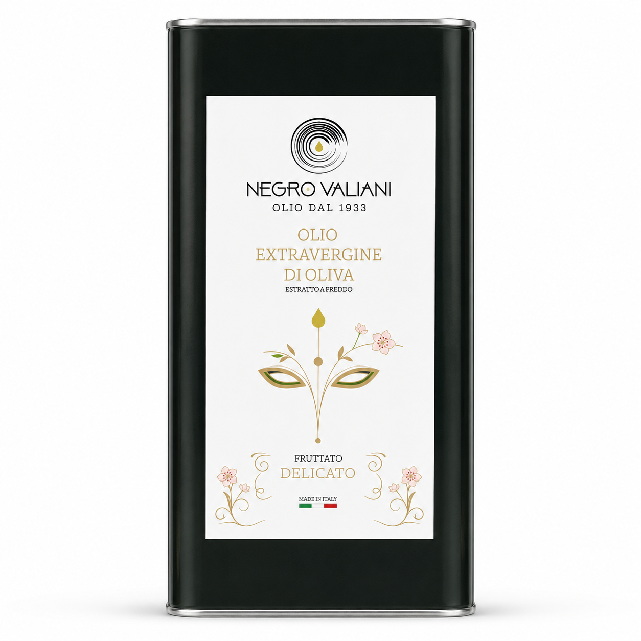 Lattina 5L Delicato_sfondo_bianco Olio EVO Fruttato Delicato Abolea - 5 L - Lattina - immagine 1